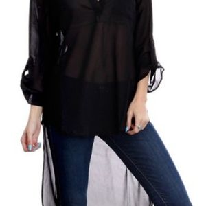 BRAND NEW! Black Sheer hi-low top.